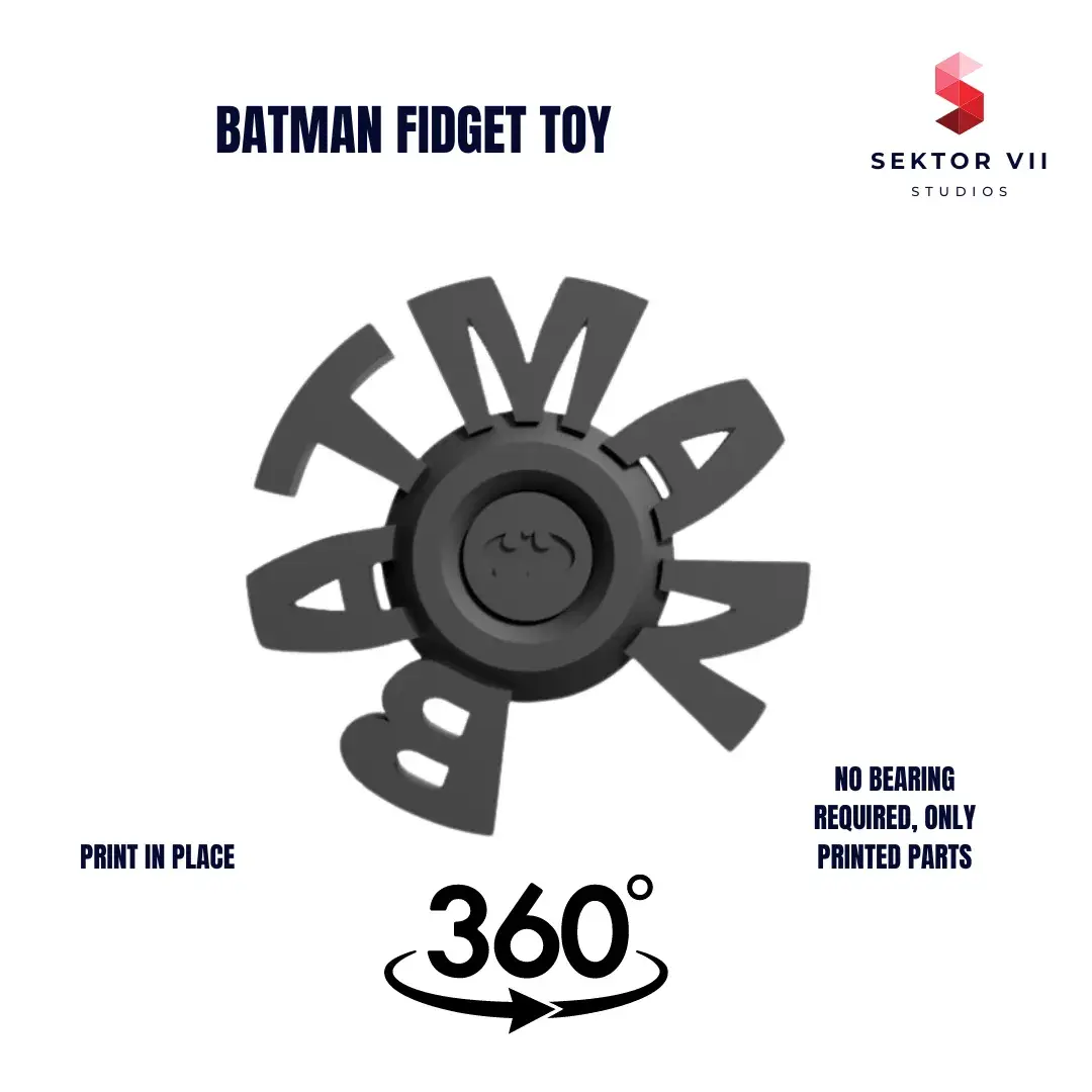 BATMAN FIDGET TOY / SPINNER / PRINT IN PLACE