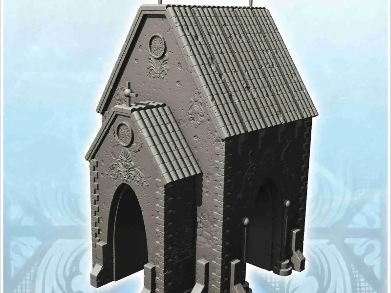Mausoleo cristiano con croce e tetto di tegole (1) - miniatura