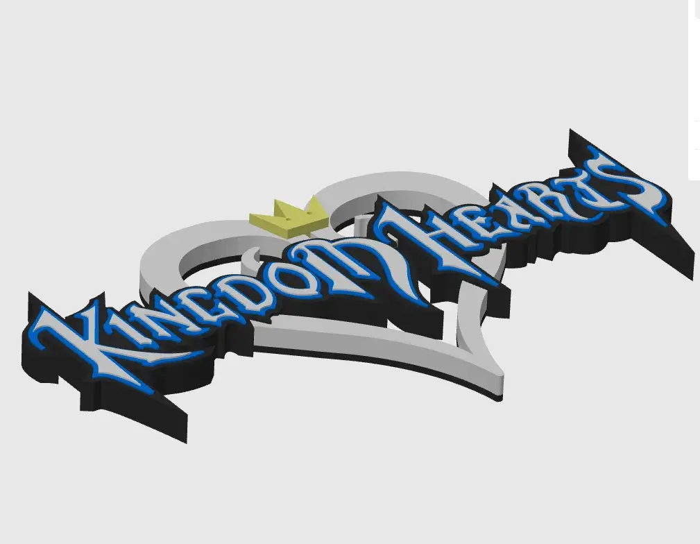 Kingdom Hearts title art logo icon & emblem pre-painted
