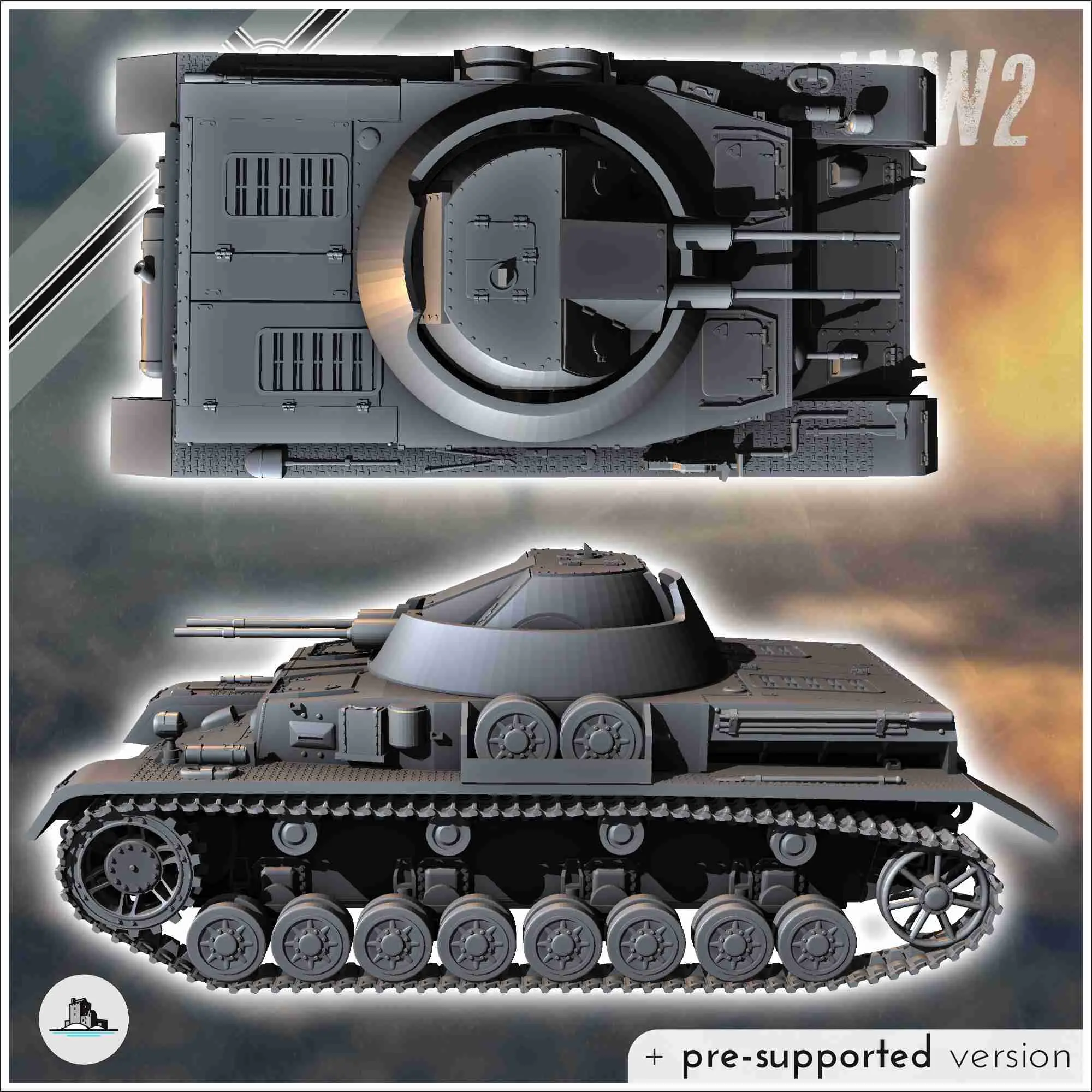 Flakpanzer IV AA Kugelblitz - Miniaturen Panzer ww2 Flammen Krieg
