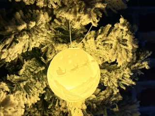 Boule de Noël,  mountain landscape, starry night, diam6cm
