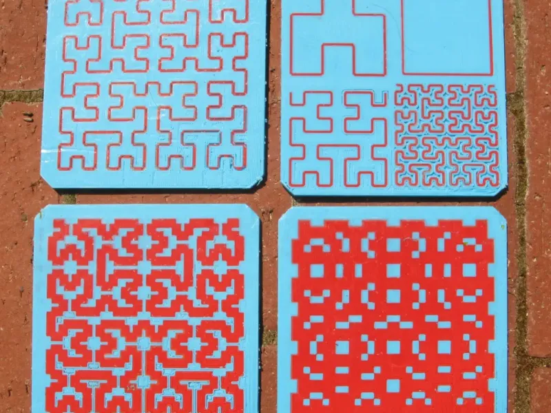 Hilbert Eğrisi Bardak Altlıkları  