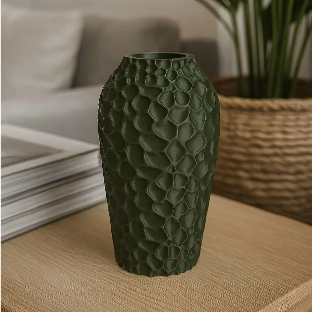 Stoneleaf Vase – Textured Minimalist Modern Decor
