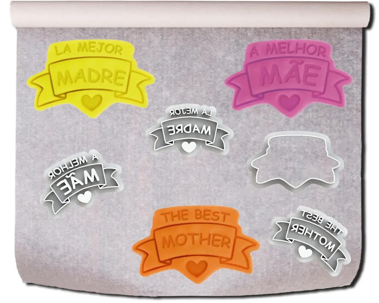 MOTHER'S DAY COOKIE CUTTER WITH MESSAGE STAMP