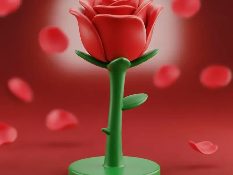 Rosa con base para San Valentin