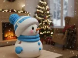 Blue Snowman-0