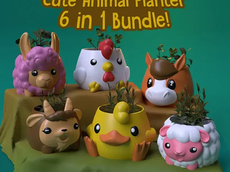 [PLANTER] CUTE ANIMAL PLANTER 6 IN 1 BUNDLE I CUTE GIFT