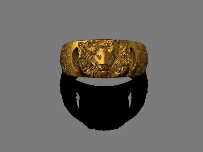Man Lion Ring Signet