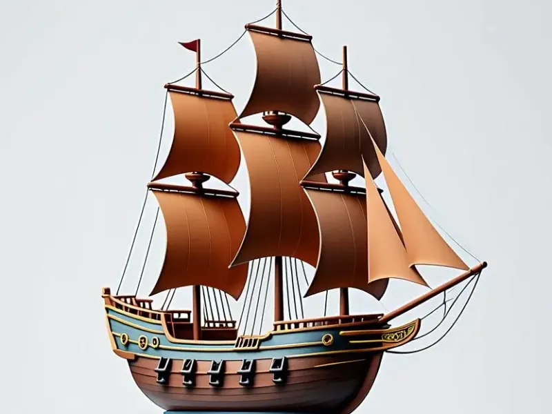 3070Pirate Sailing Ship with Cannons  Style Minimalist Model