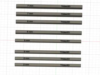 Réglettes de 2 mm , 3 mm 5 mm , 5mm et 7 mm pour pâte