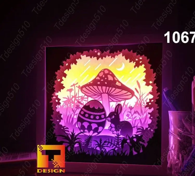 Easter Bunny Eggs light box (shadow box)