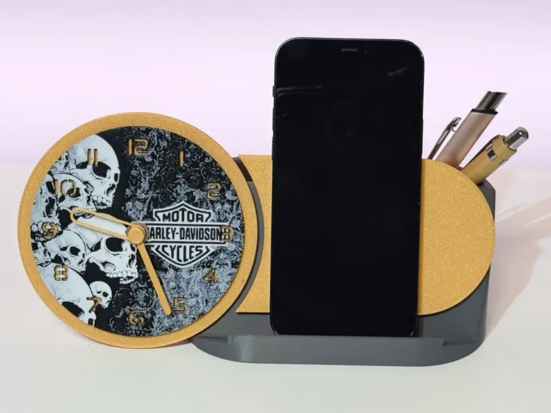 desk clock & phone holder Harley Davidson