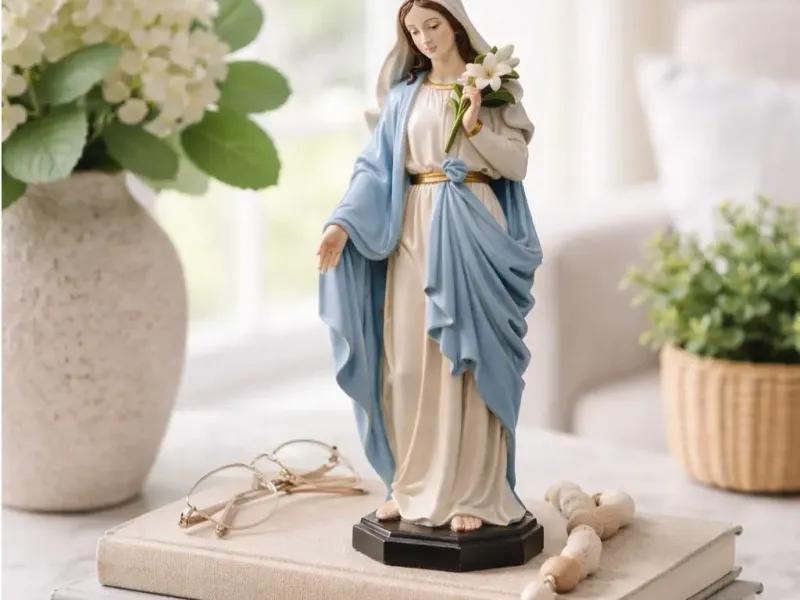 Virgin Mary with Lily – Digital STL File for 3D Printing