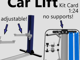 Height-adjustable Car Lift Kit Card (1:24 scale)