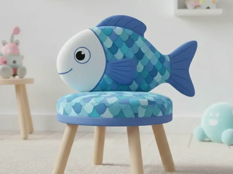 The Bubbles Blue Fish Stool