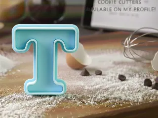 letra T cookie cutter