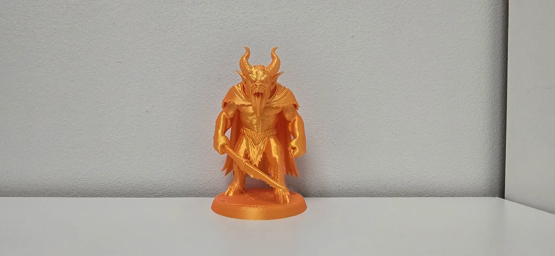 Golden Cloaked Demon with Sword Holiday Figure