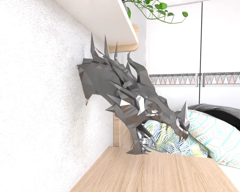 Skyrim Dragon Head  Lowpoly Low Poly