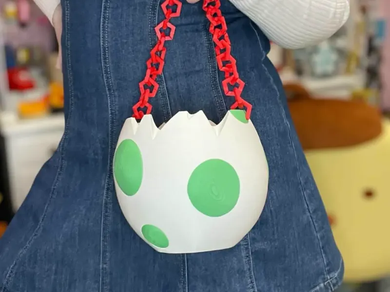 Seau à pop-corn ou sac à main Œuf de Yoshi, accessoire du film Mario