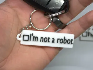 I'm not a robot checkbox keychain