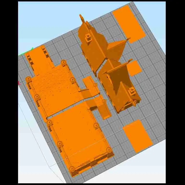 Gran templo vikingo con escaleras - escenografía medieval en miniatura