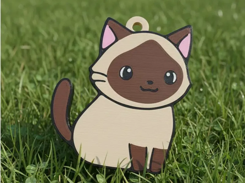 A Siamese cat keychain