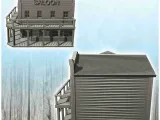 Corner saloon building with wooden balcony (9) - miniatures-2