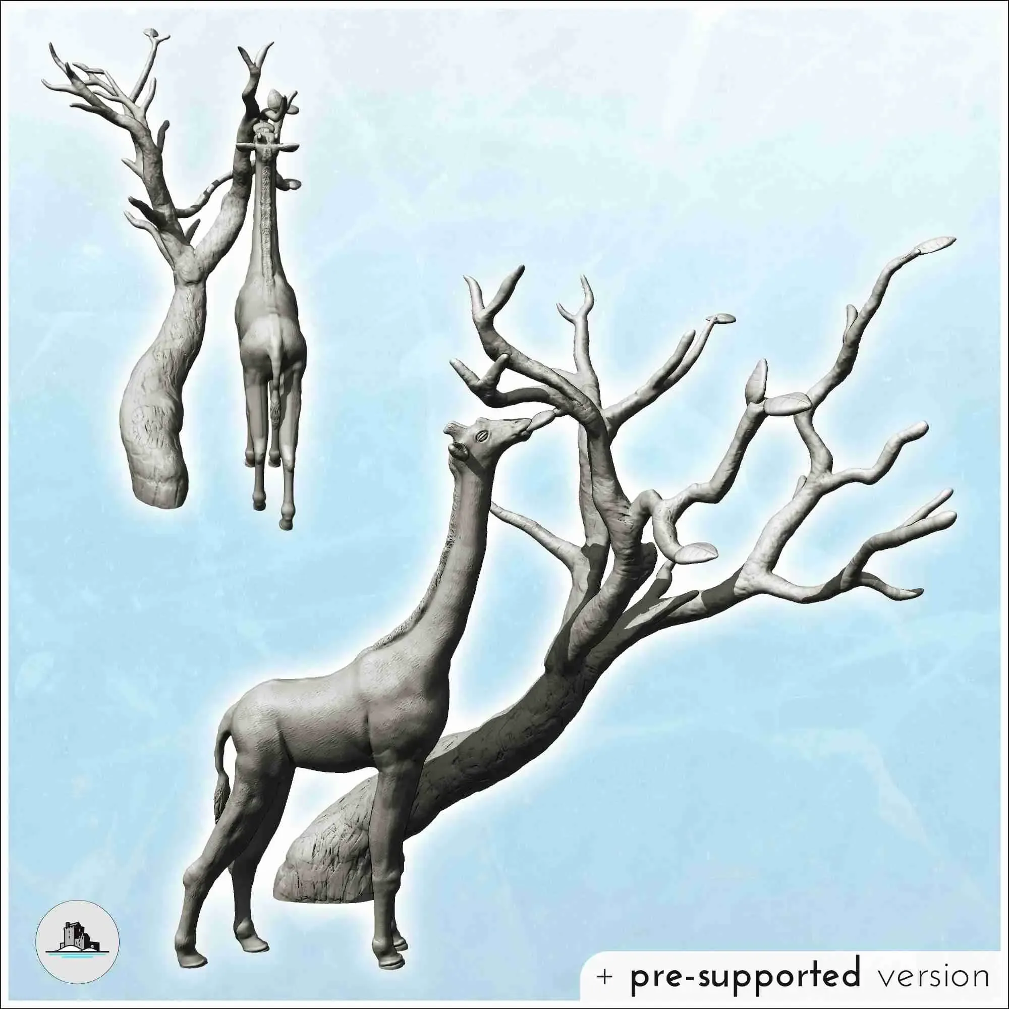 African giraffe eating from a tree (14) - miniatures animal