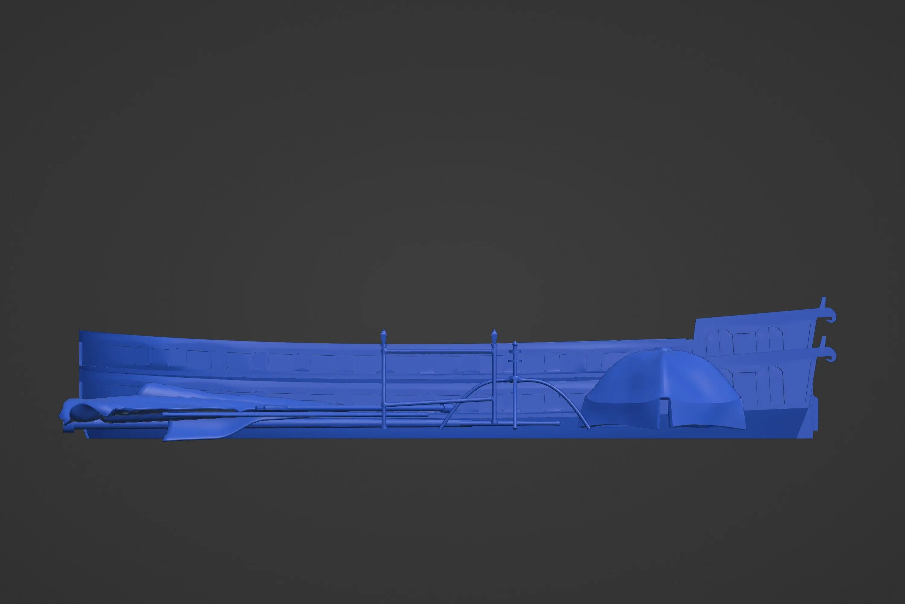 Винтажная голландская речная баржа 3d печать - два корпуса