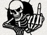 SKELETON MIDDLE FINGER wall art home decor-0