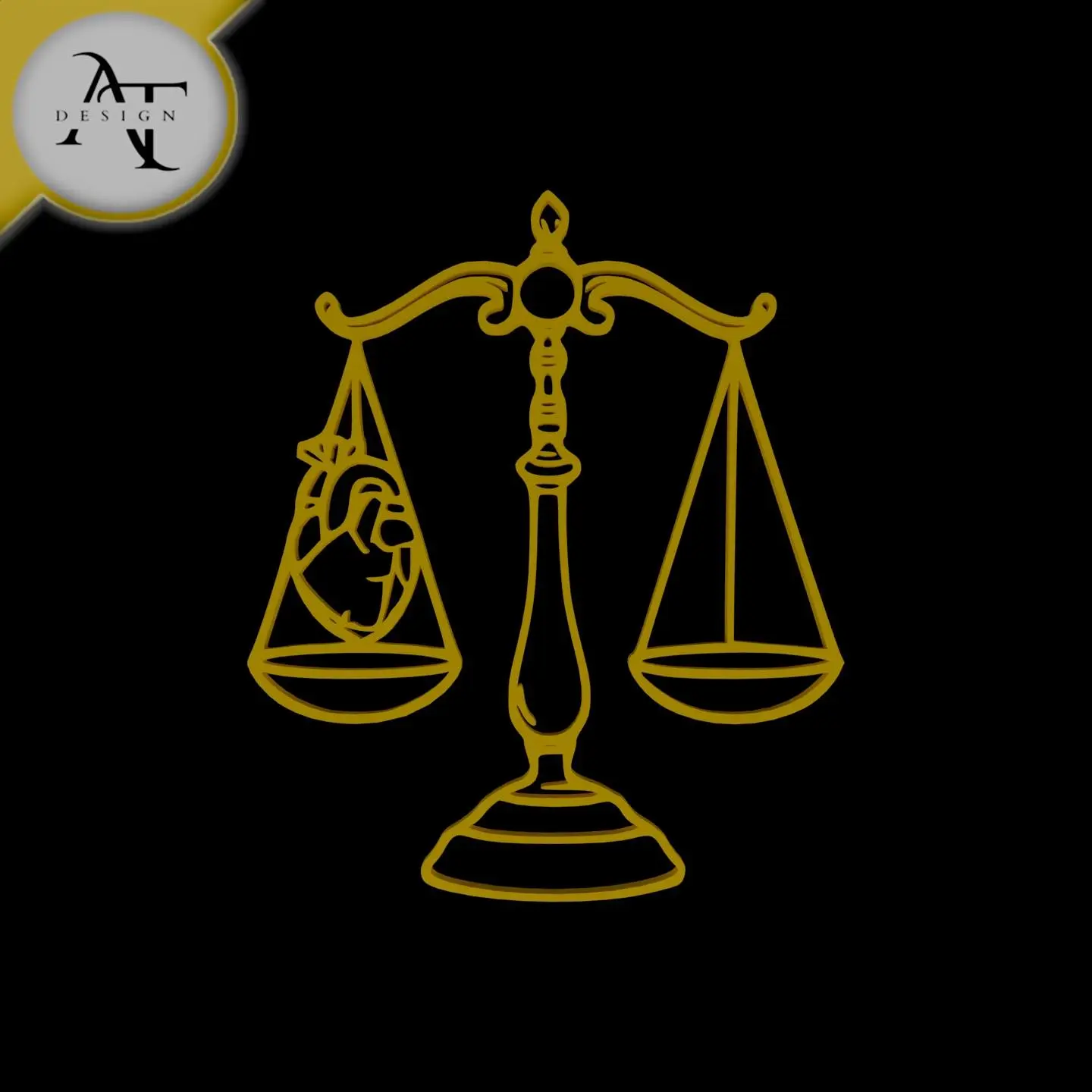 Balance scale - Line Art - 2D Wall Art Decor