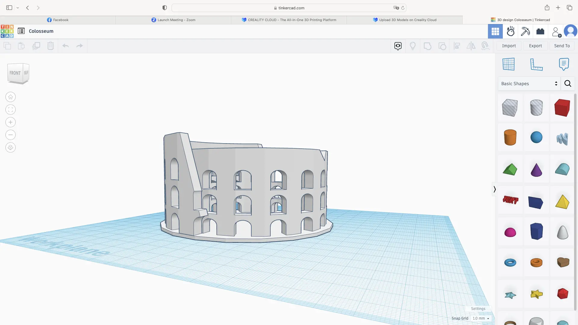 Kolosseum in Tinkercad erstellt