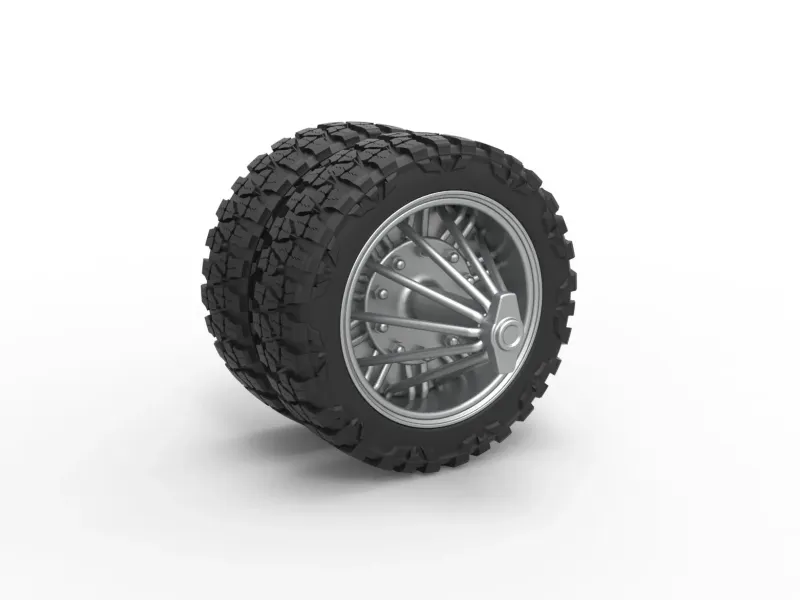 Rear slab semi wheel for pickup Scale 1:25
