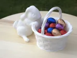 Wunderschöner Osterhase mit süßem Korb für Eier-4