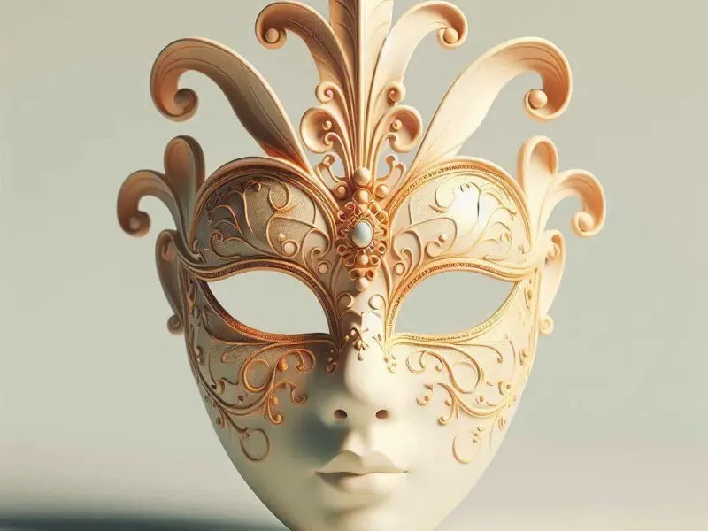 3804  Venetian Carnival Mask Color 3D Model  magic  cat  STL