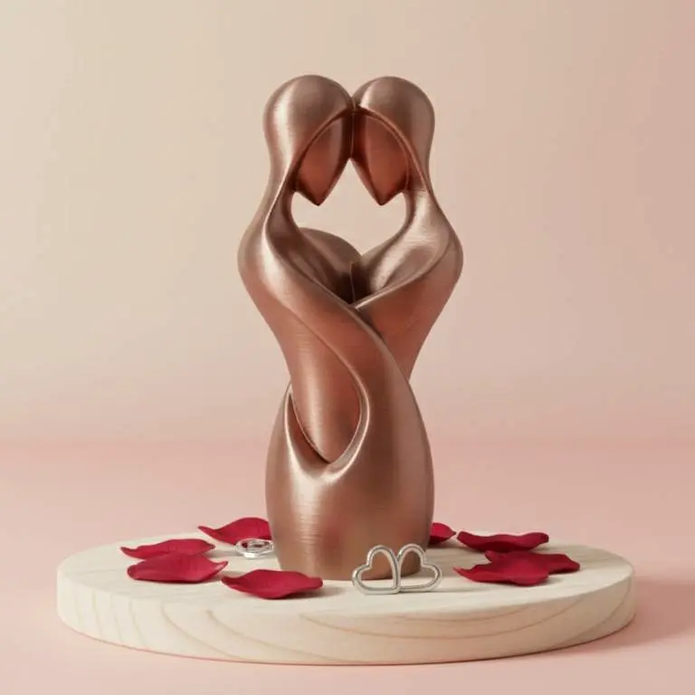 Two Souls, One Thought - Abstract Couple Sculpture