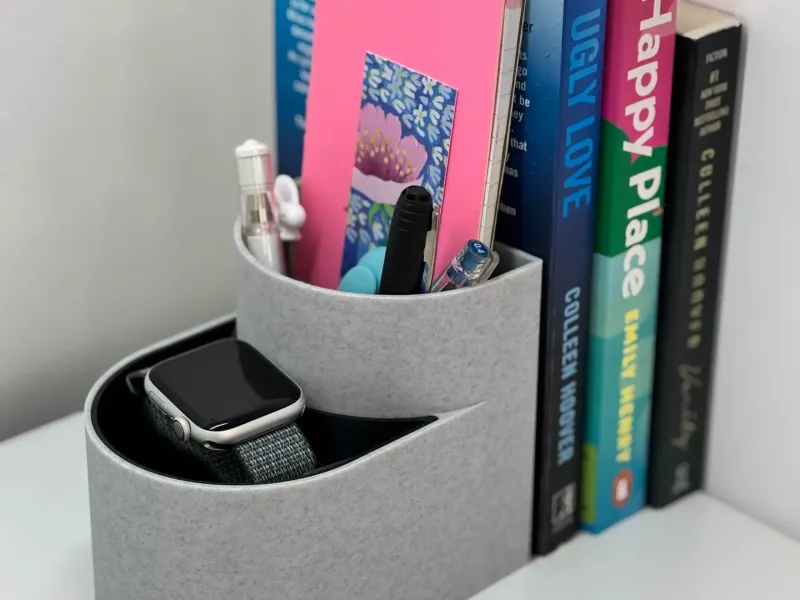 Bookend Organizer with Dual Storage – Hidden Compartment & T