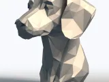 Low Poly Dachshund Head Bust Geometric Wiener Dog Sculpture-5