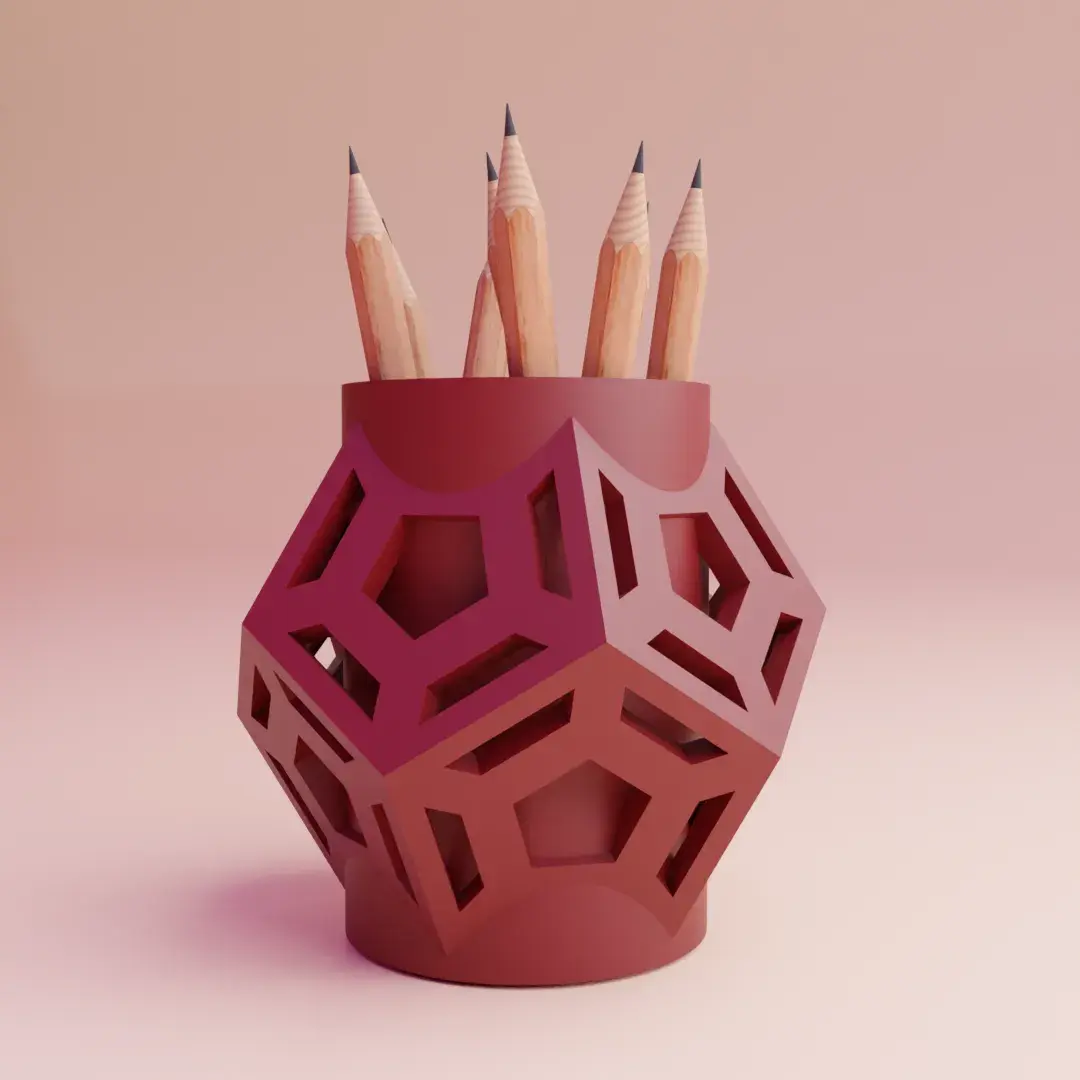 cool void dodecahedron pencil holder idea