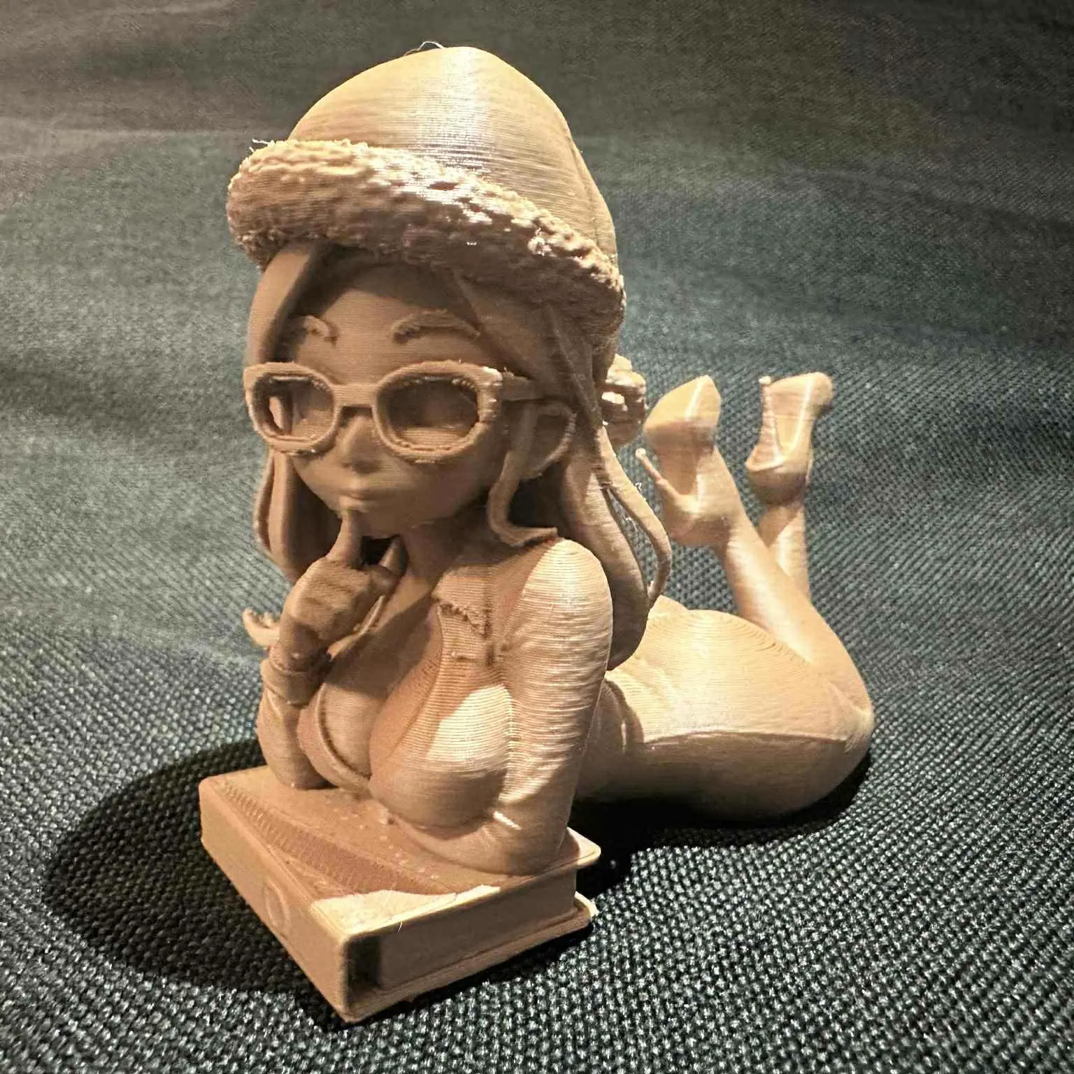 Christmas Anime Busty Teacher Laying on Book Figurine