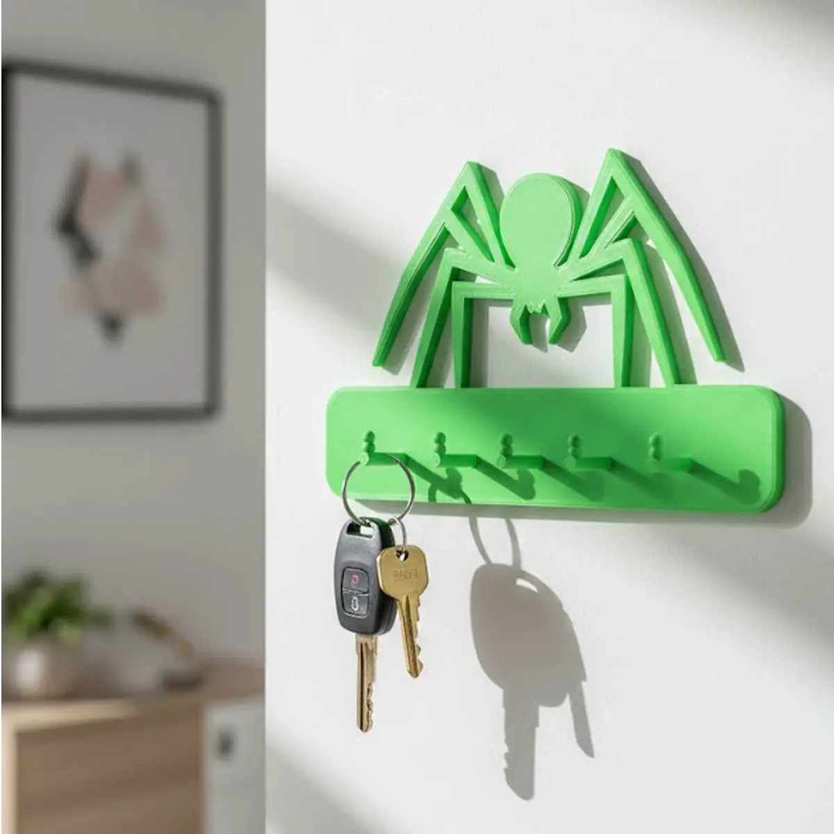 Modern Wall-Mounted Key Holder – Minimalist 3D Printable Ent