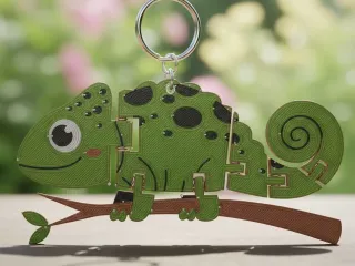 cute articulated chameleon
