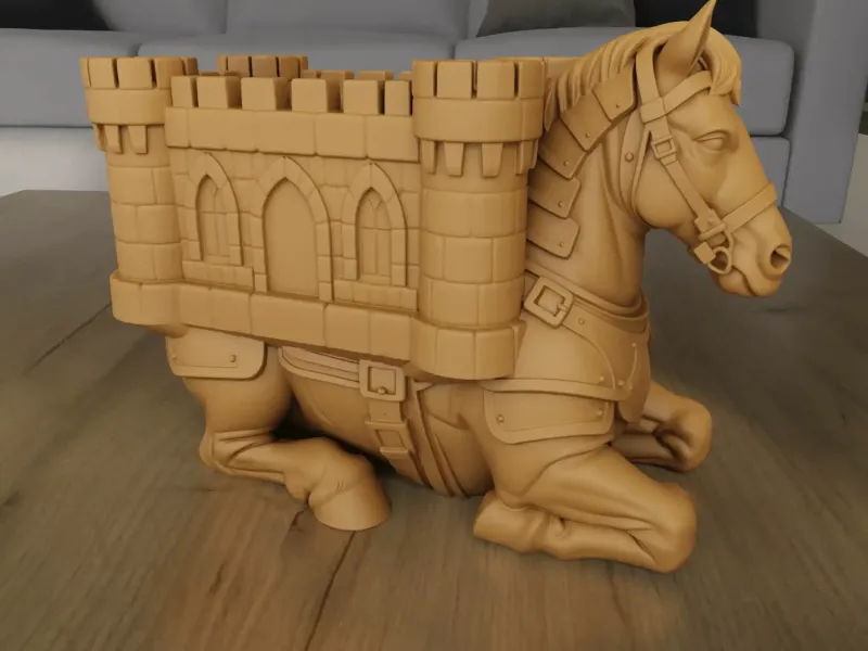 Warrior Horse Planter Fantasy Garden Decor STL