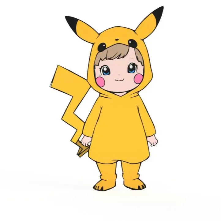 Girl in Pikachu Costume Wall Art