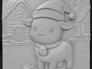 goat in a Christmas hat