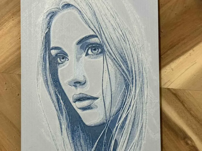 Beautiful Sketched Girl Hueforge Art
