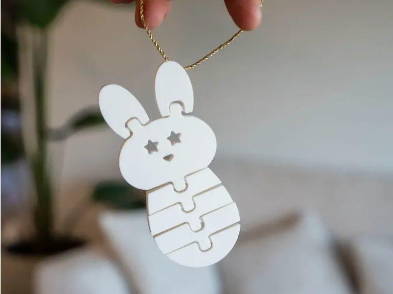 FlexiBuns - Pacchetto da 3 Portachiavi Flessibili a Forma di Coniglio per Pasqua