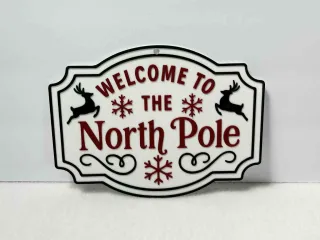 North Pole Christmas sign