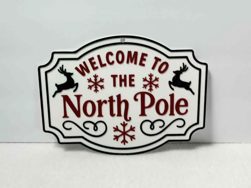 North Pole Christmas sign