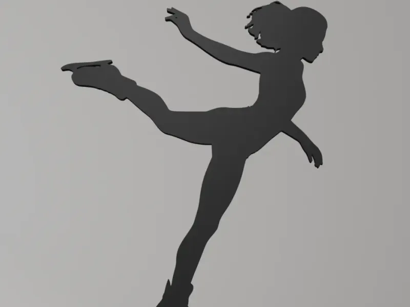 Arte de pared de patinadora artística